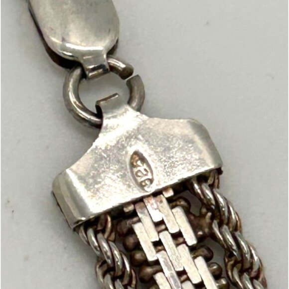 Sterling Silver Woven Bracelet 7.5 in. 18.67 Grams Lobster Clasp Made In Italy - Picture 5 of 14